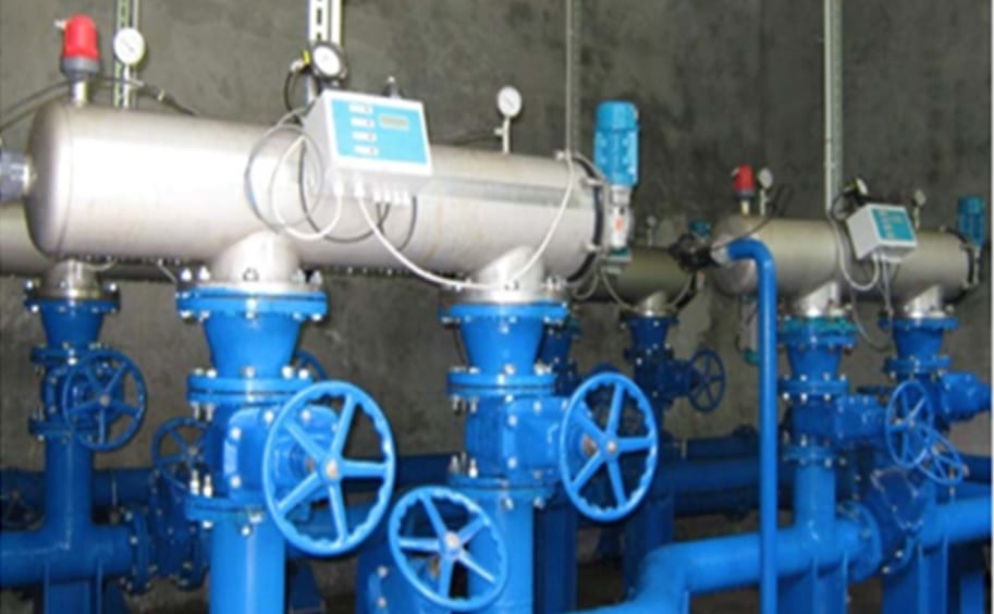 photo of installed Automatic self cleaning filter