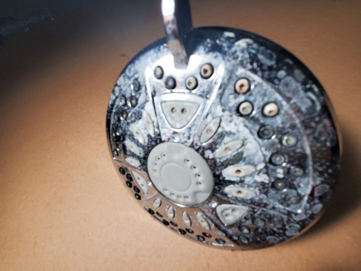 shower impacted by hard water